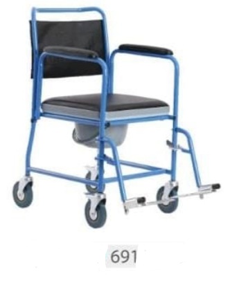 Wheelchair commode fully detachable handle